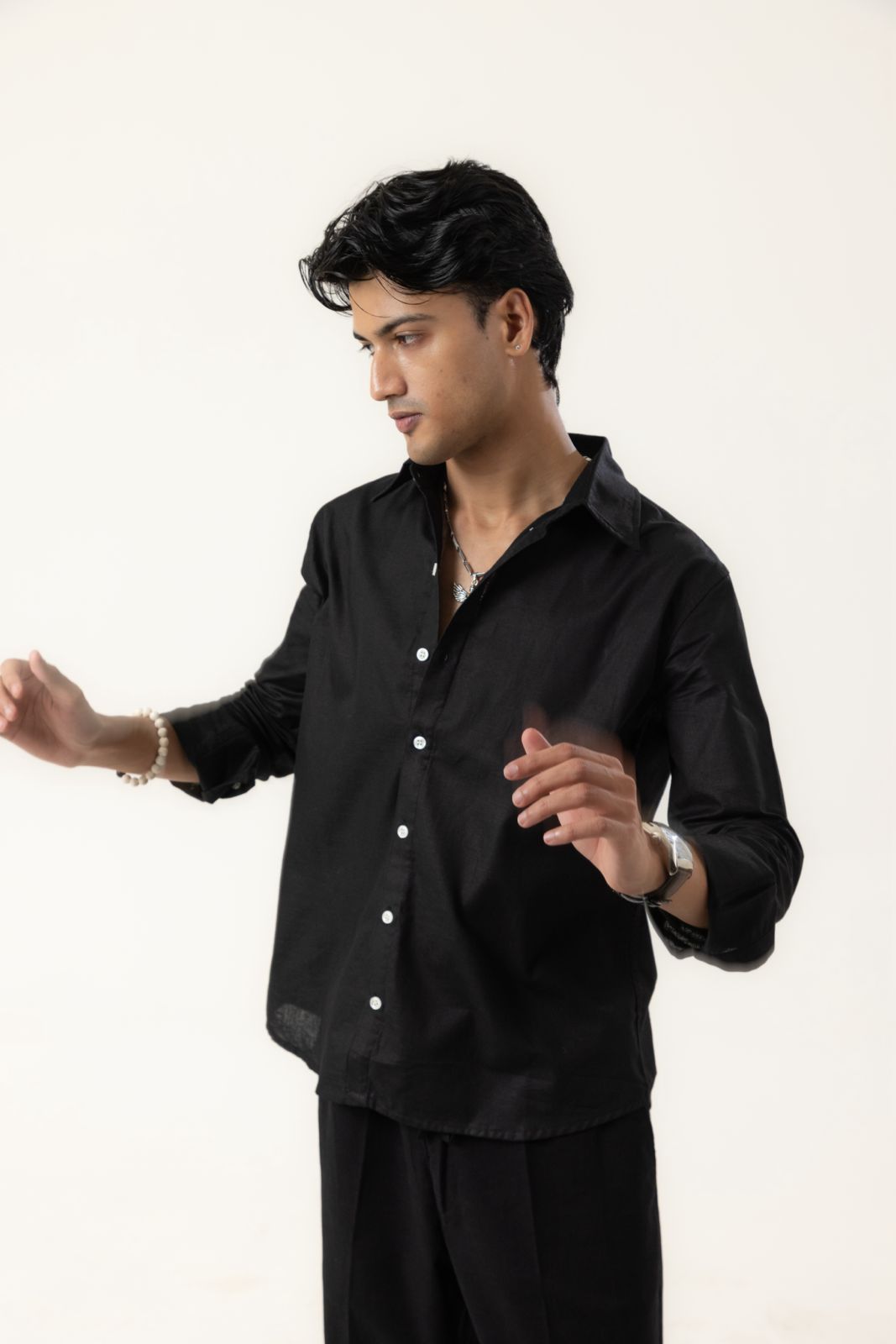 Midnight Black Linen Shirt