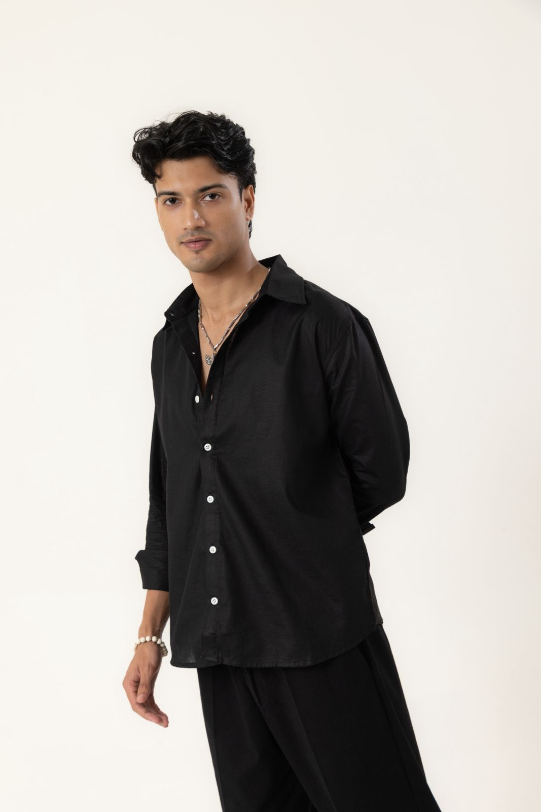Midnight Black Linen Shirt